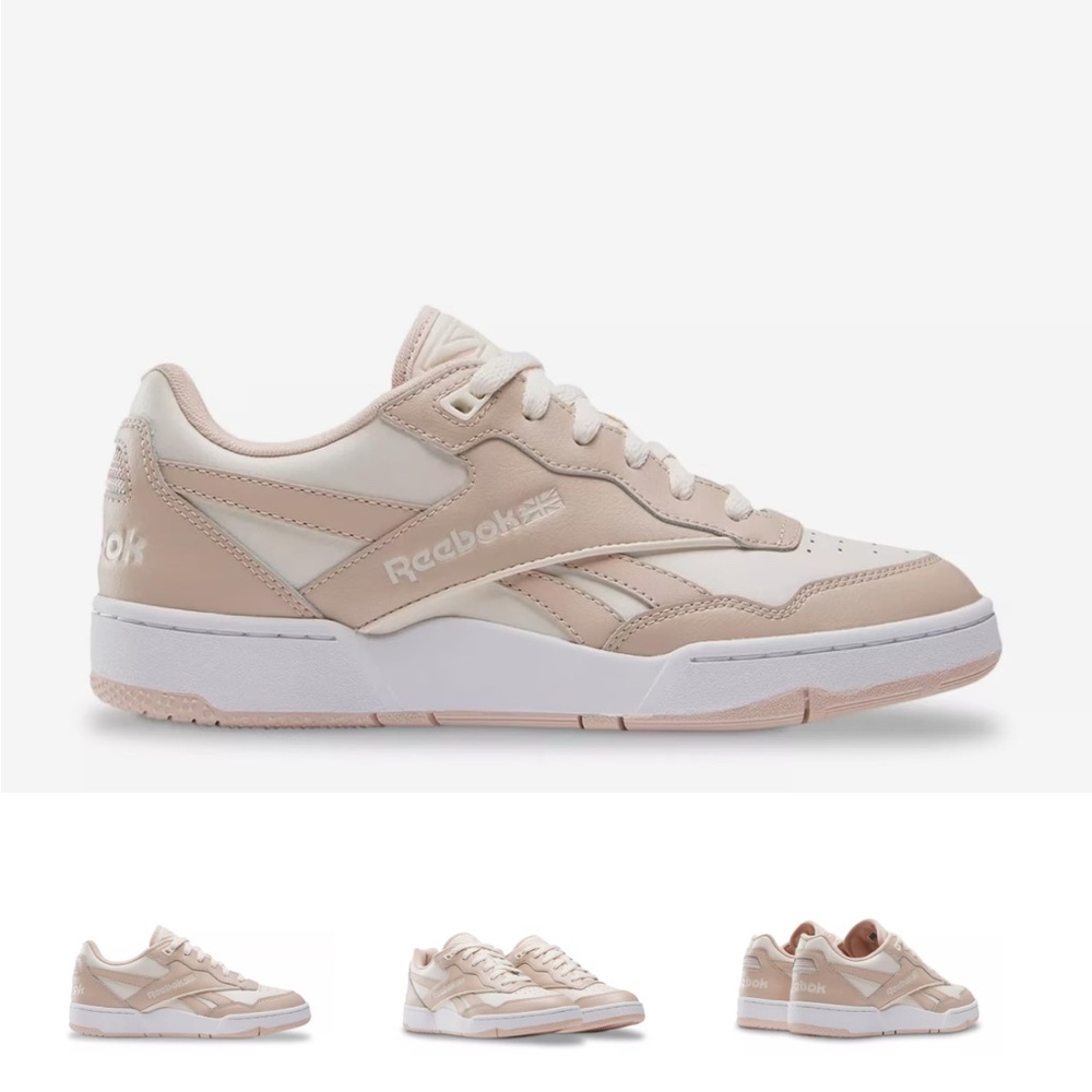 Reebok Pink and White BB 4000 II Sneakers